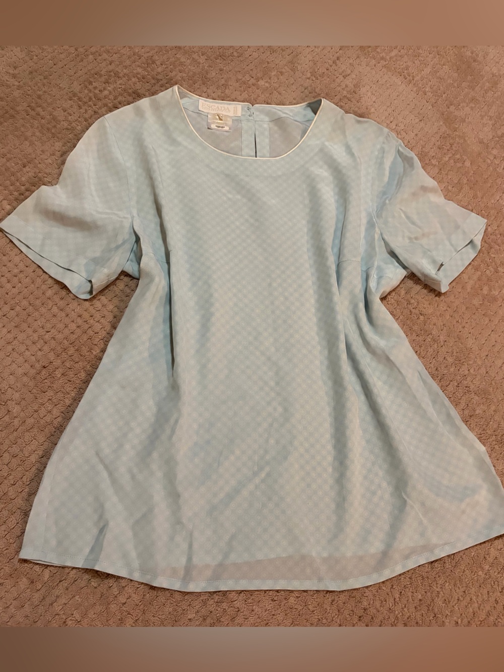 Escada Light Blue Short Sleeve Blouse